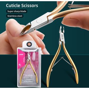 Cuticulaverzorging Gouden Dode Lichtbeige Knipset voor Handen en Voeten, Keratine Duwer met Roestvrijstalen Snijder, Professionele Puimsteen Verwijderaar - Salongraad