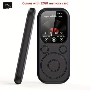 Multifunctionele MP3-speler, compact ontwerp, ondersteunt tot 128GB TF-kaart, geschikt voor sport en reizen. Verkrijgbaar in zwart en wit, inclusief 32GB geheugenkaart