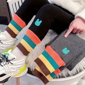 Meisjes Lange Leggings, Herfst/Winter 2024 Nieuwe Collectie, Modieuze Casual Stijl, Polyester Stretchstof, Dierenprint, Regular Fit, Niet-Waterdicht, Gebreid met Polyester Voering