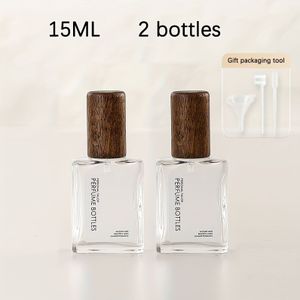 2 stuks lege glazen flesjes voor minicologne, draagbare reisverstuiverflesje, voor het vullen van parfum, met trechter en navulpompkop plus druppelaar