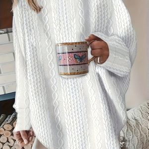 Plus Size Kleur Textured Sweatshirt, Casual Lange Mouw Ronde Hals Pullover Sweatshirt, Vrouwen Plus Size Kleding