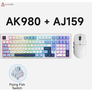 Ajazz Ak980 Mechanical Keyboard And Mouse Set Aj159 Mouse Paw3395 Office Flying Fish Axis 3 Rgb