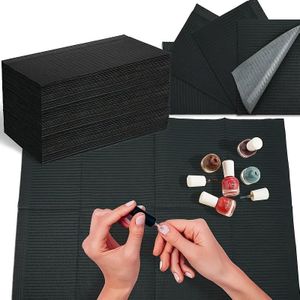 25 stuks wegwerp nagelmatjes - Waterdichte roze gestreepte tissue, geschikt voor manicure en pedicure, wegwerp hygiënische salon thuisverzorging handdoek, elegante ontwerp, textuur oppervlak