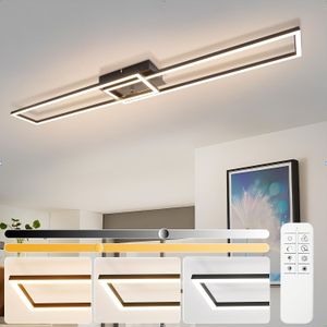 Nordic Style Led Ceiling Light Black/silvery 36w Remote Control Dimming 3000k-6500k Suitable For Living Room, Kitchen And Bedroom