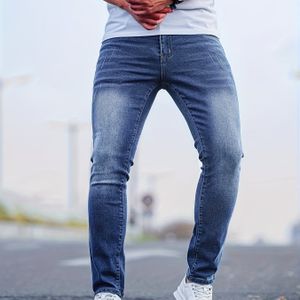 Heren Stretch Skinny Jeans - Casual & Comfortabel Denim met Slanke Pasvorm, Middelhoge Taille, Zacht Blauwe Stof, Perfect voor Lente & Herfst