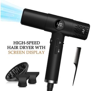 Serie Professionele Föhn met Temperatuurregeling, Koude Lucht, LED Display, Auto-Clean Technologie & 3-in-1 Mondstukken - 1800W