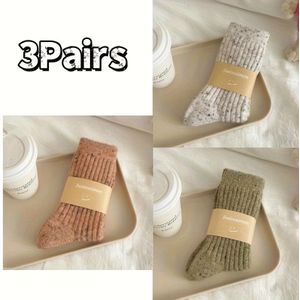 3 Paar Dames Noordse Wollen Enkelsokken - Warme Mid-Calf Winter met Polka Dot , Zacht & Duurzaam, Hand Wasbaar, Perfect voor Casual of Formele Kleding, Casual Kleding | Noordse Stijl | Textuur