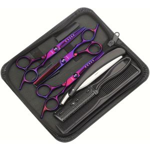 7-delige tondeerset, professionele set met dunneraakmessen en salonaccessoires, scheerapparaat voor