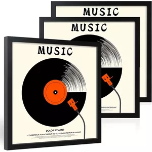 Art Vinyl, vinylplatenframe, wissellijst, albumcover, uv-bescherming, set van 3, wit : Art Vinyl Display