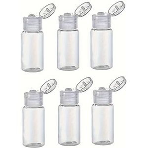 6st 15ml-30ml/0.5oz-1oz Reis Lege Plastic Monsterflesje Container met Reisflesje Pot Geschikt voor Lotion Make-up Monster Shampoo Reisbenodigdheden