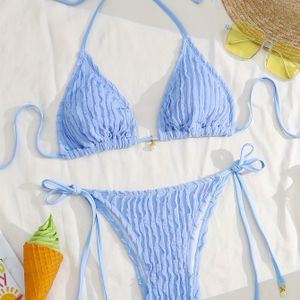 Vrouwen Frisse Blauwe Parel Bikiniset