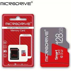 Hoge snelheid Klasse 10 Micro SD-geheugenkaart met SD-adapter - 256GB, 128GB, 64GB, 32GB, 16GB U3-classificatie Uitbreidbare opslag voor smartphone, camera, DVR, intelligente monitoren