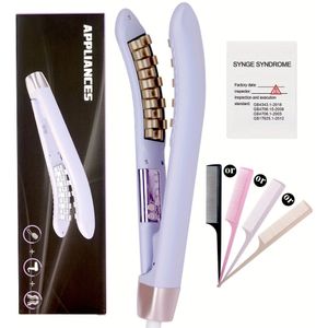 Europese Standaard Krultang met Negatieve Ion Clip, Volume Verhogende Haarwortelversterker, Kroon Kunstmatige Jade Perm Pad voor Pluizige Krullen