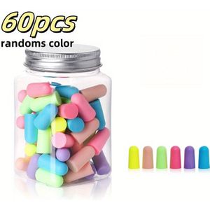 60 stuks Herbruikbare Oordopjes in Kleuren, Oplossing voor Kantoor & Thuis, Gezondheid & Thuiszorg Geluidsblokkerende Oorstukjes, Multicolor Mix