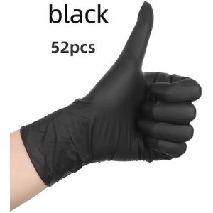 22/52/102 stuks Zwarte Wegwerp Composiet Nitril Handschoenen Latexvrij Eenmalig Gebruik