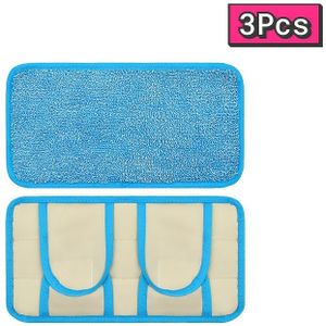 Blauwe 11-inch Microvezel Mop Pad Compatibel met SS Kleine Mop, Herbruikbare Natte en Droge Mop Refillable Wasbare Pad voor Houten Vloeren Geschikt voor Nat en Reinigen 3/4 Stuks
