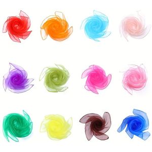 12 stuks zakdoeken, kleine zakdoeken voor diverse optredens, snoepkleurige multifunctionele sjaals, kleine vierkante danssjaals.