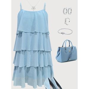 Nieuwe Herfst Zoete Vakantie Chiffon Spaghettibandjes Feeërieke Elegante Jurk