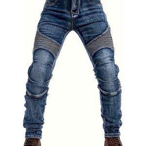 Herren Stretch Geplooide Jeans