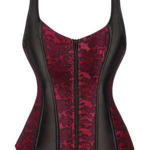 Dames Vintage-Style Corset Top met schouderbandjes - Elegant en zwart lace-up bustier vest voor piratenaissance en formele gelegenheden, renaissance corset|vintage corset stijl|non-stretch stof