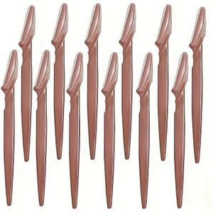 12-delige set van roestvrijstalen scheermessen met beschermende covers, geschikt voor mannen en vrouwen - Precisie-eyebrow-trimming-scheermessen