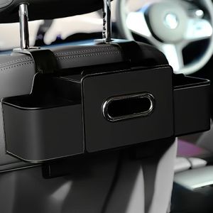 Car Seat Back Organizer With Tissue Box, Abs Resin Vehicle Backrest Storage Rack, Driver & Passenger Side Interior Storage Box With Hooks