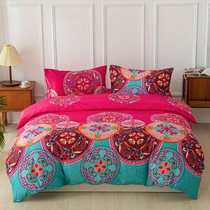 Bohemian Style 3-piece Duvet Cover Set - Includes 1 Comforter Cover And 2 Pillowcases - Zipper Closure, Machine Washable, , Woven Polyester, No Duvet Insert Required.