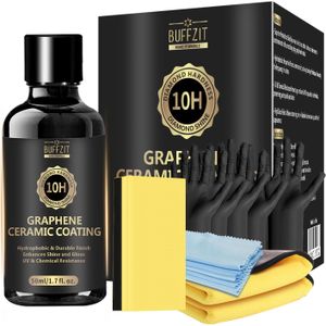 Graphene keramische coating, auto was keramische verf sealant kit 10H hoge glans, glad, hydrofoob detaileren vanaf het begin & oxidatie -50Ml/1.7Oz
