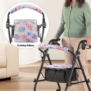 Polyester Tie-dye Universele Rollator Wandelaar Stoel- en Rugleuningen, Lichtgewicht, Elastisch en Verwijderbaar, Gemakkelijk te Installeren, Antislip Ontwerp