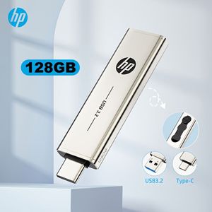 HP TYPE-C USB Flash Drive 64GB 128GB 256GB Usb3.2 Pendrive Kleine Geheugenstick Opslagapparaat Metalen Type C 2-in-1 U-Schijf voor PC Laptop Desktop Smartphone