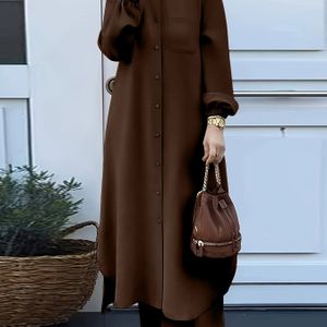 Rondhals Lange Badjas voor Moslimvrouwen met Wijde Broek, Abaya Midden-Oosterse Tweedelige Set - 2