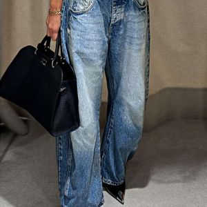 25AW Fashion Wide-Leg Jeans | Casual , Medium Stretch, Kleur, Gewassen , Riem Niet Inbegrepen
