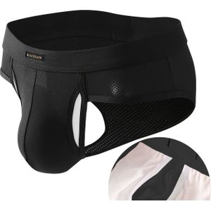 Ademende mesh onderbroeken voor heren met dubbele openingen aan de voorkant & aparte zakken - Anti-dislocatie ondersteuning, medium stretch , kleur design