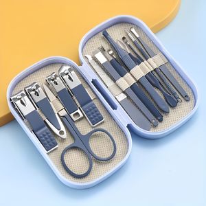 Moderne Stijl 14- Roestvrijstalen Manicure en Pedicure Set, Inclusief Nagelknippers en Vormgereedschap, Met Draagbare Opbergdoos - Unisex Nagelverzorgingskit, Geurloos