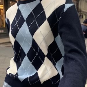 Marineblauwe en Witte Trui voor Vrouwen