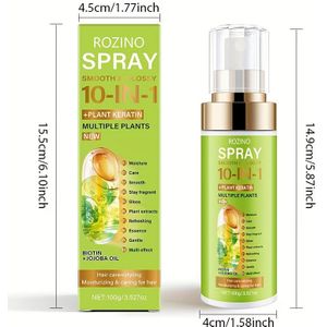 10-in-1 Haarverzorgingsspray - Salonkwaliteit Hittebeschermingsformule met Arganolie, Keratine & Kokosolie, Lichtgewicht & Niet-Vettig, voor , Pluis & Gesplitste Uiteinden