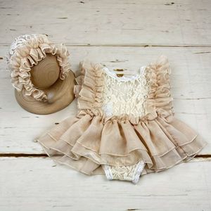 Baby Fotografie Outfits Meisje Kant Rok met Hoed Baby Fotografie Props Romper Baby Dienstmeisje Tutu Rok Schattige Bodysuit