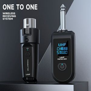 AMACEX Draadloze XLR Zender Ontvanger, Bedrade naar Draadloos Microfoon XLR Adapter, XLR naar 1/4 Inch Adapter, Geschikt voor Dynamische/Capacitieve Microfoons, Audio Interface