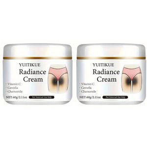 2 stuks van 60G Verhelderende Crème - Met C, Geschikt voor Intieme Gebieden, Oksels, Gewrichten, Zwarte Uitstraling, Verlichtt de Lichtbeige Kleur Binnenin de Billen en Dijen, DD Crème