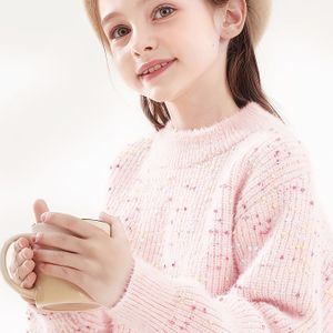 Kinder Herfst-Winter Dik Gebreide Trui met Bloemenpatroon | Leuke Ronde Hals, Lange Mouwen, Pullover Stijl, Acryl Materiaal, Losse Pasvorm voor Kinderen.