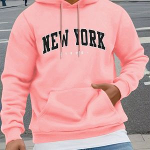 NEW , Heren Trui met Trekkoord, Heren Casual Pullover Lange Mouw Hoodies Met Kangoeroezak, Comfortabele Tops Voor Buitenactiviteiten