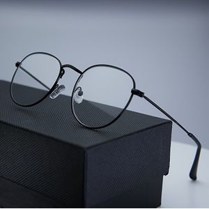 Bril zonder glazen - Minimalistisch rond montuur, lichtgewicht polycarbonaat lens, volledige rand niet-vergrotende lens, zwart montuur - Unisex alledaagse en formele bril voor mannen en vrouwen