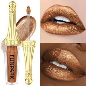 Langhoudende Waterdichte Lipglans & Lippenspot voor Vrouwen - Glans, Kleurvaste Formule, Draagbare Luxe Gouden & Nude Tinten