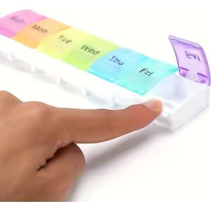 7-Grid Wekelijkse Duw-Type Pil Doos Draagbare Opslagdoos