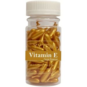 90 Capsules Vitamin E Serum - Hydraterende & Hydraterende Geleermiddel voor het Gezicht, Hypoallergene, Geurloos, Alle Licht Beige Typen, 1