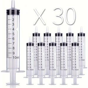 10/ Pack 10ml/cc Plastic Syringe Kleine Syringe met Tip Cap & Individueel Verpakt, voor Mond, Wetenschappelijke , Meten, Wateren, Vullen, Huisdieren, Medische Student, Olie of Lijm Applicator