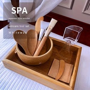 5/6/11pcs Natural Bamboo Diy High-end Facial Tool Set, Includes Face Mask Bowl, Brush, And Bamboo Tray For And Personal Spa Skincare
