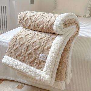 1pc Dubbelzijdige Fleece Beddeken, Herfst En Winter Verdikte Sofa Dekbed, Airconditioning Dekbed, Geschikt Voor Alle Seizoenen, Kerstcadeau