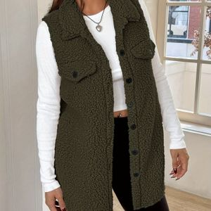 2025 Nieuwe Herfst Winter Casual Vest Lamswollen Top Dames Gilet