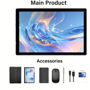 Nieuwe 15, Tablet 12GB (4GB+8GB)+64GB met Toetsenbord, 10.1 Inches, Tablet 2-In-1 Tablet, Tablet met Shell, Muis, Stylus, Dubbele Camera's, Wifi, Draadloos, Tablet, Pad